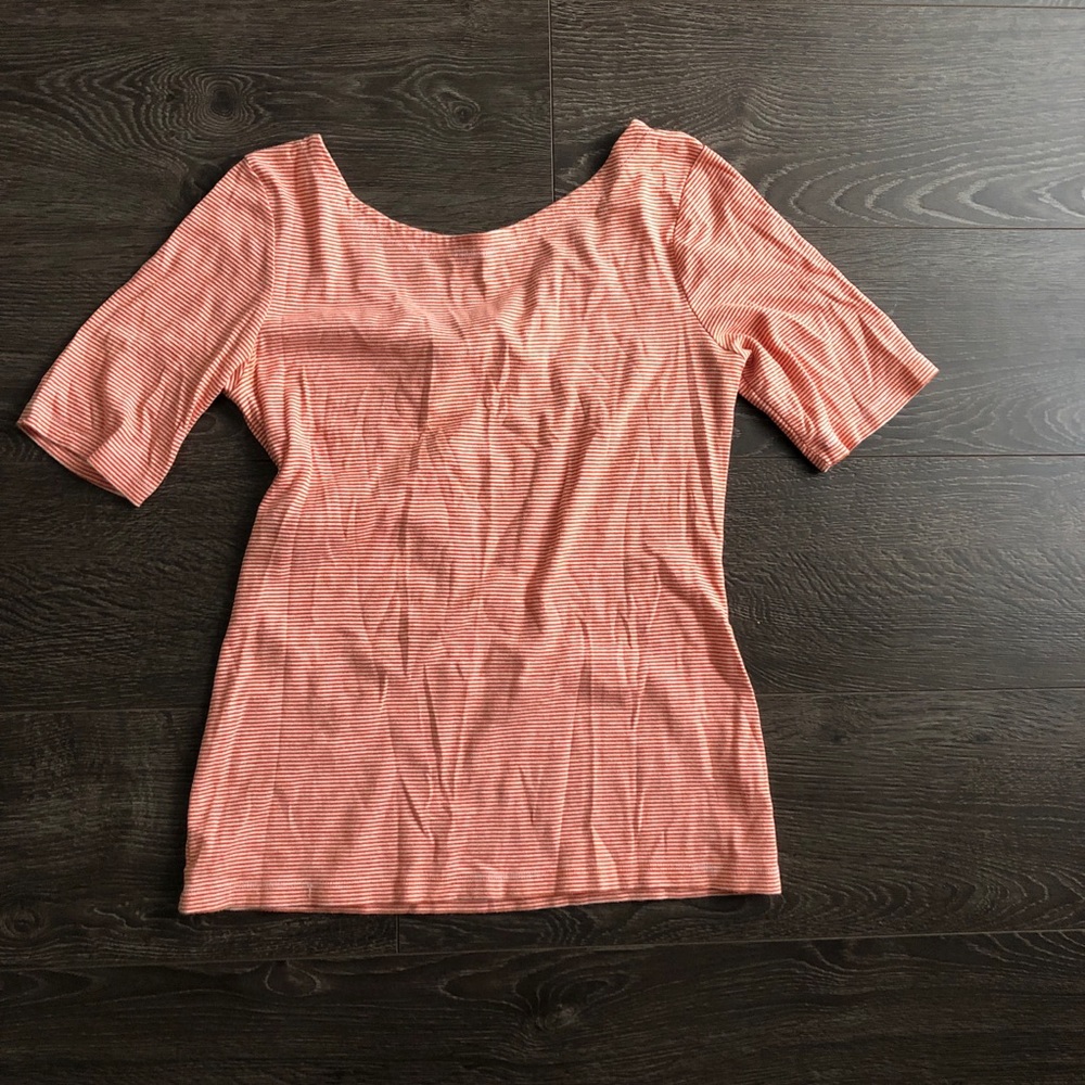 Banana Republic 3/4 sleeve Striped Scoop